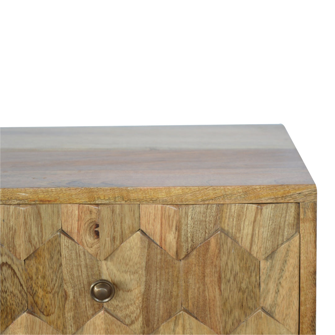 Pineapple Carve 2 Drawer Bedside