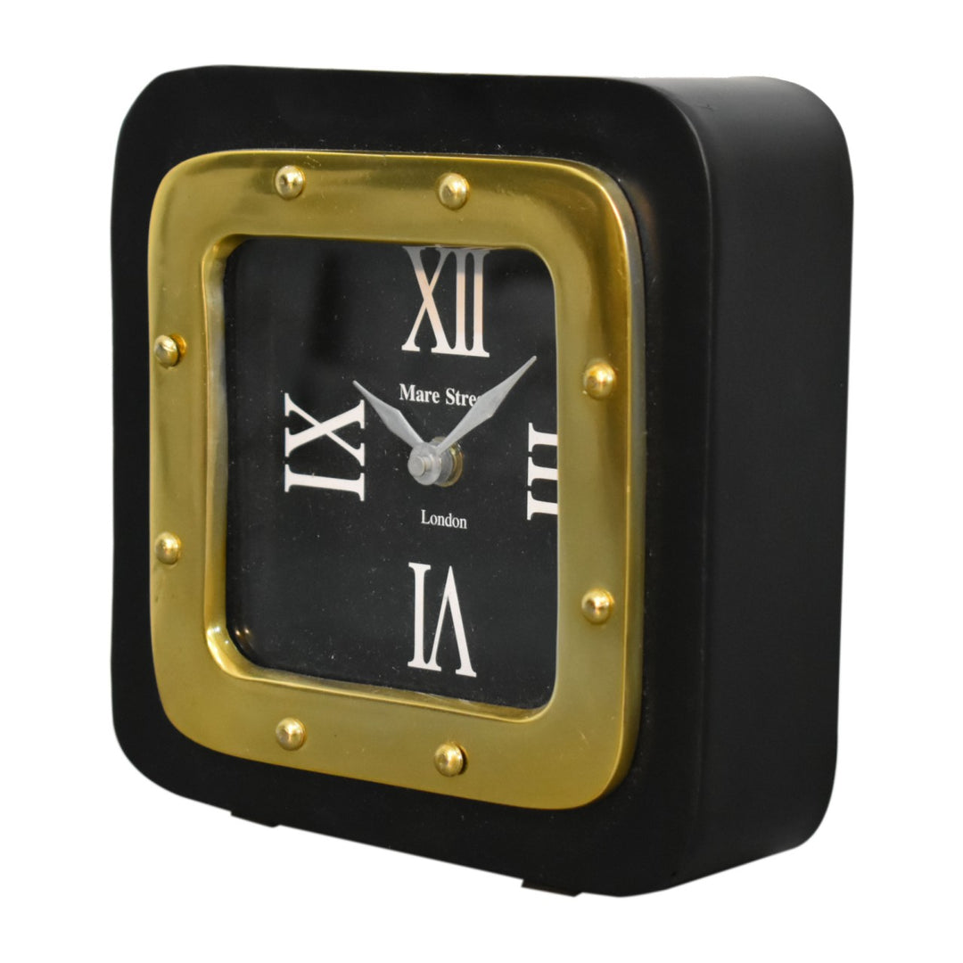 Black and Gold Small Table Clock