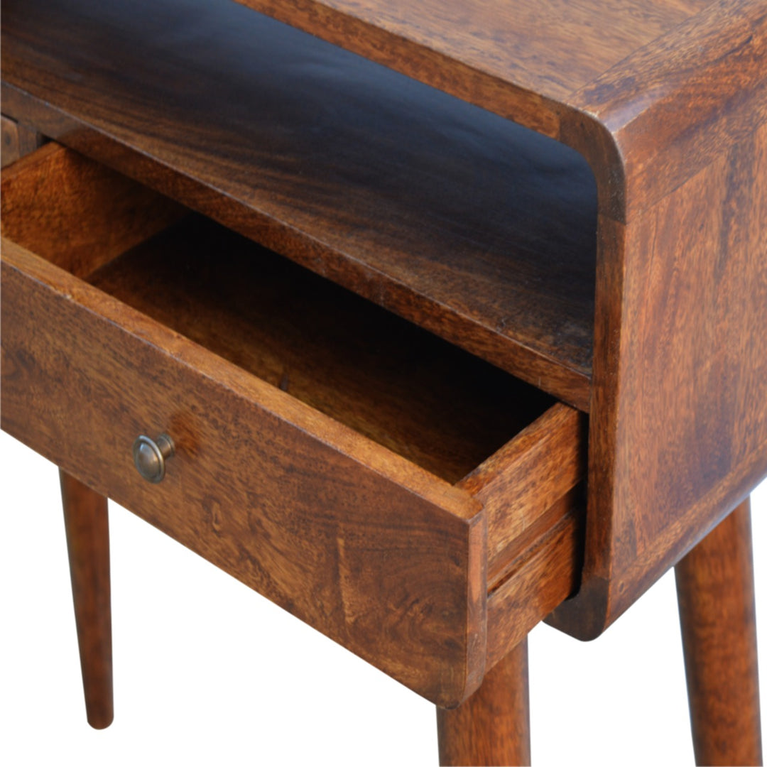 Curved Chestnut Console Table - TidySpaces