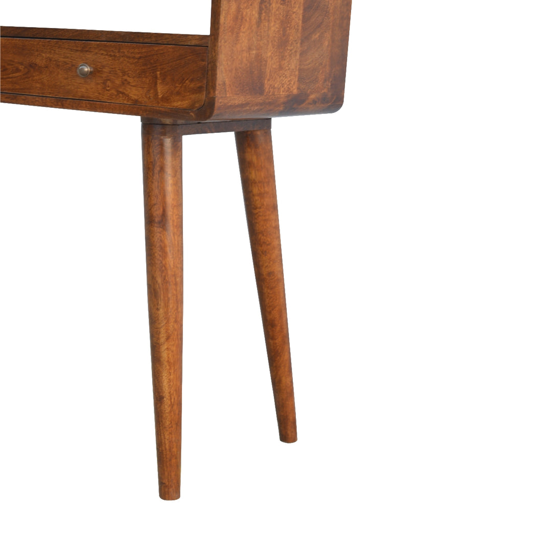 Curved Chestnut Console Table - TidySpaces