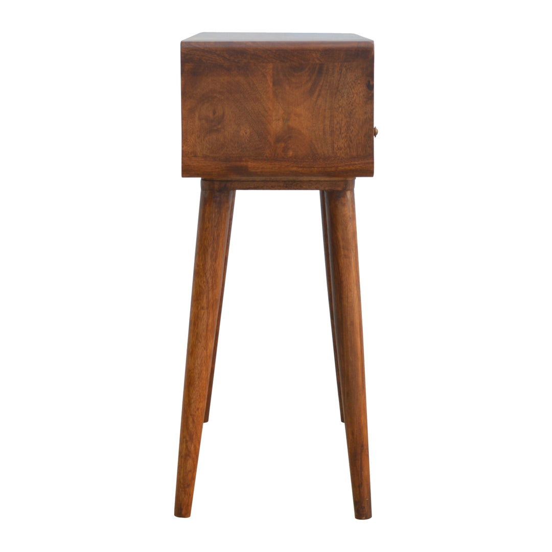 Curved Chestnut Console Table - TidySpaces