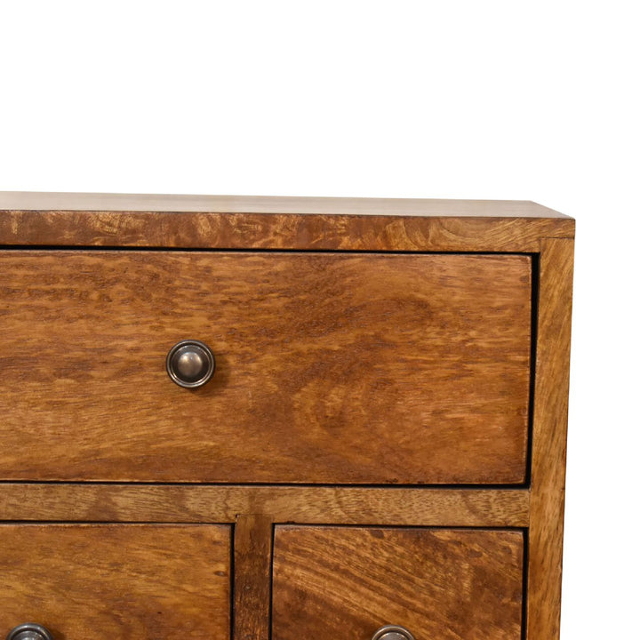 4 Drawer Multi Chestnut Bedside