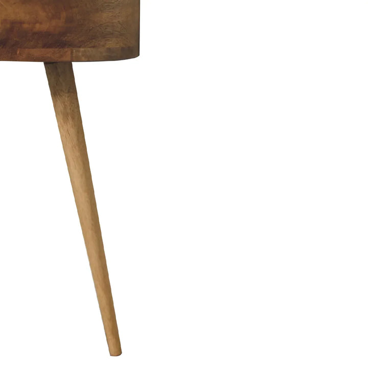 Mini Oak-ish Circular Shape Bedside - TidySpaces