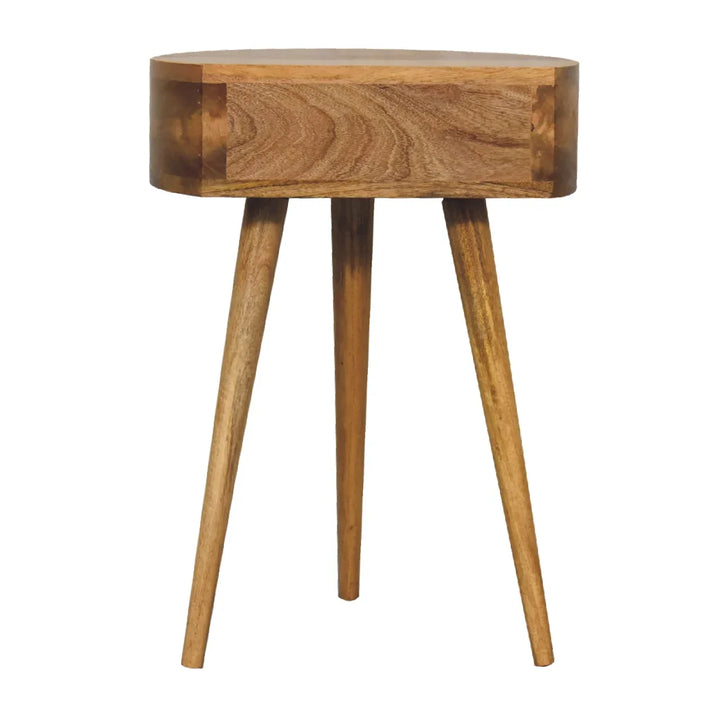 Mini Oak-ish Circular Shape Bedside - TidySpaces