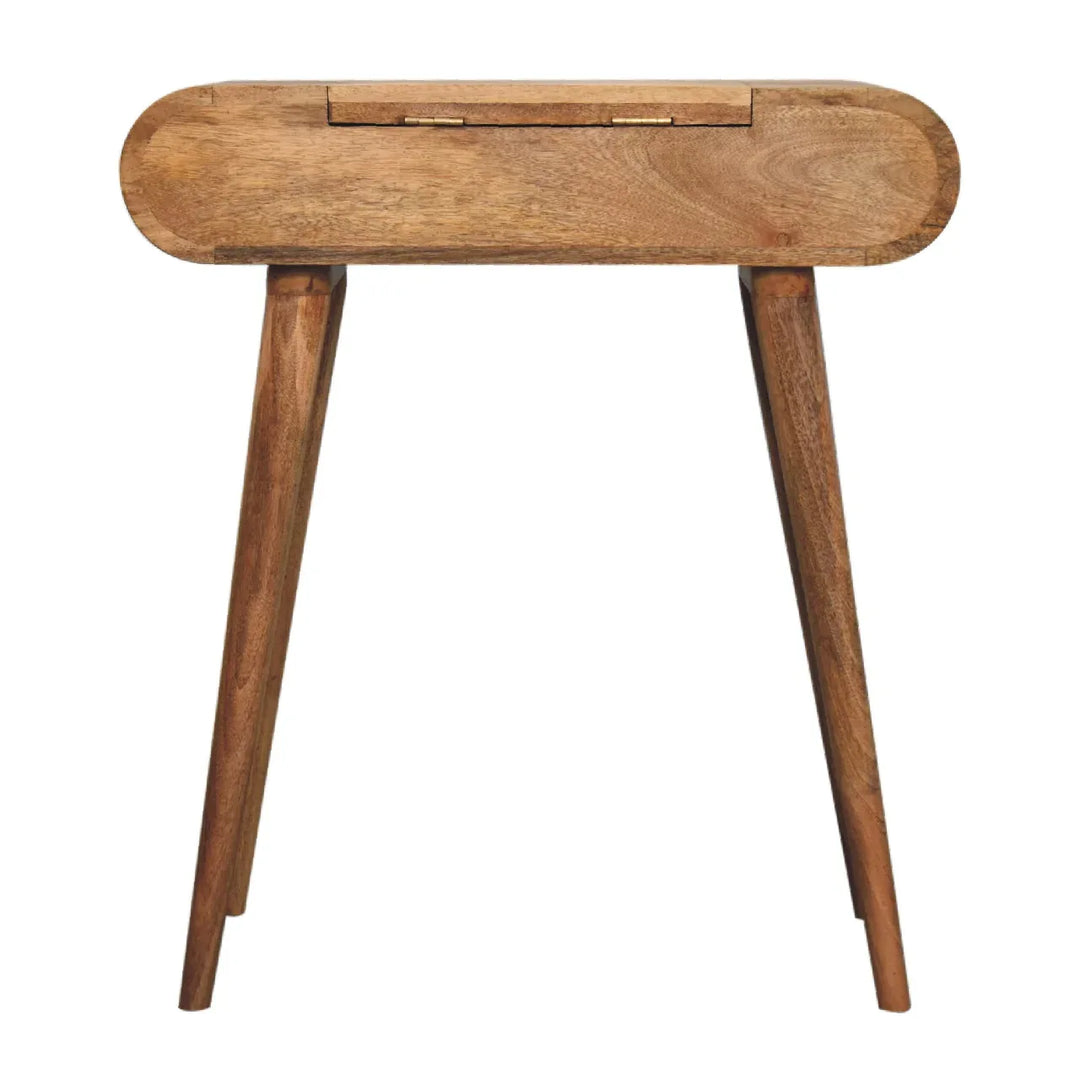 Mini Oak-ish Round Dressing Table - TidySpaces