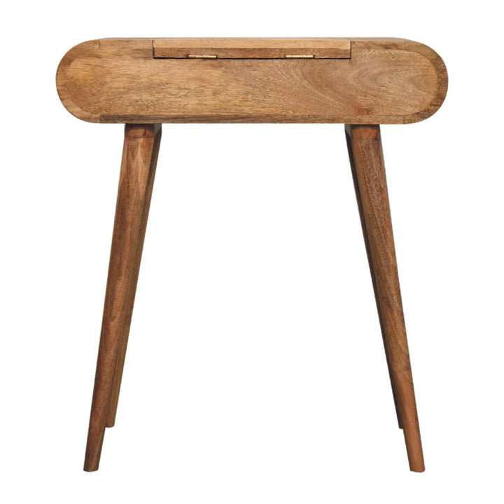 Mini Oak-ish Round Dressing Table - TidySpaces