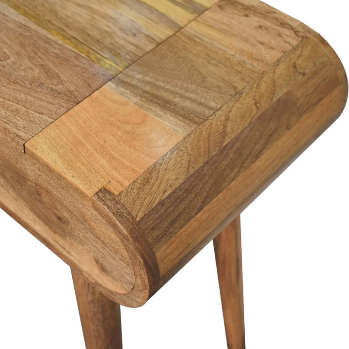 Mini Oak-ish Round Dressing Table - TidySpaces