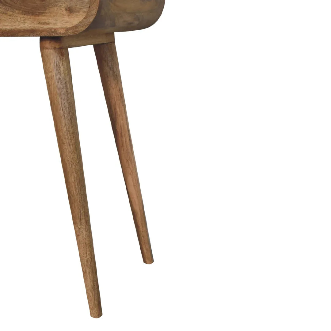Mini Oak-ish Round Dressing Table - TidySpaces