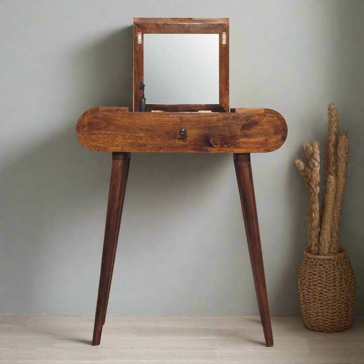 Mini Round Chestnut Fold Vanity