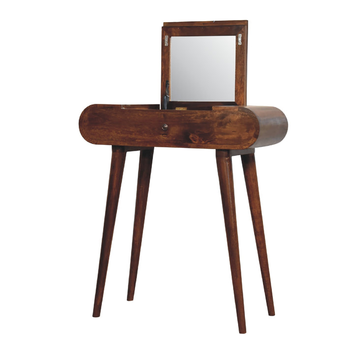 Mini Round Chestnut Fold Vanity - TidySpaces