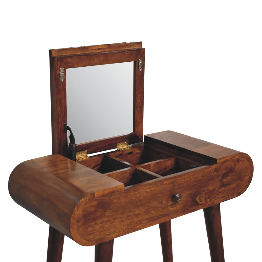 Mini Round Chestnut Fold Vanity - TidySpaces