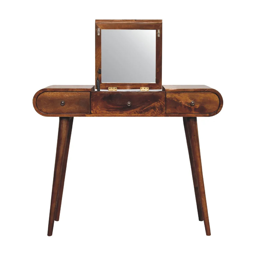 Chestnut Mirror Dressing Table - TidySpaces