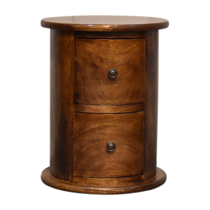 Mini Chestnut 2 Drawer Drum Chest - TidySpaces