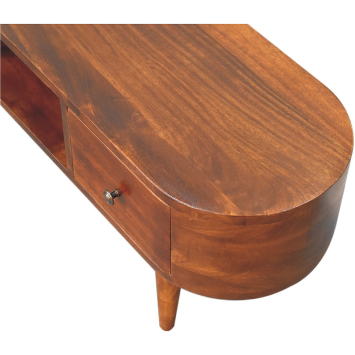 Chestnut Round Open Media Unit