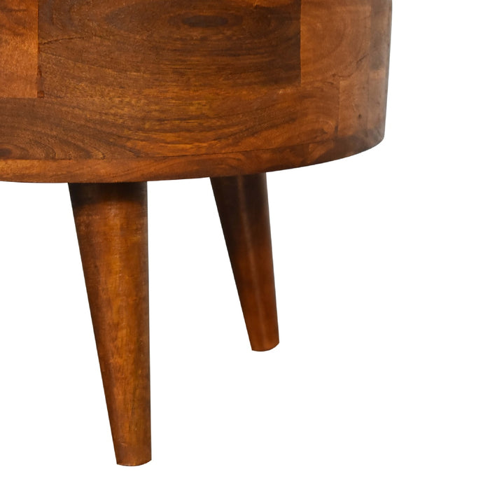 Mini Chestnut Rounded Coffee Table - TidySpaces