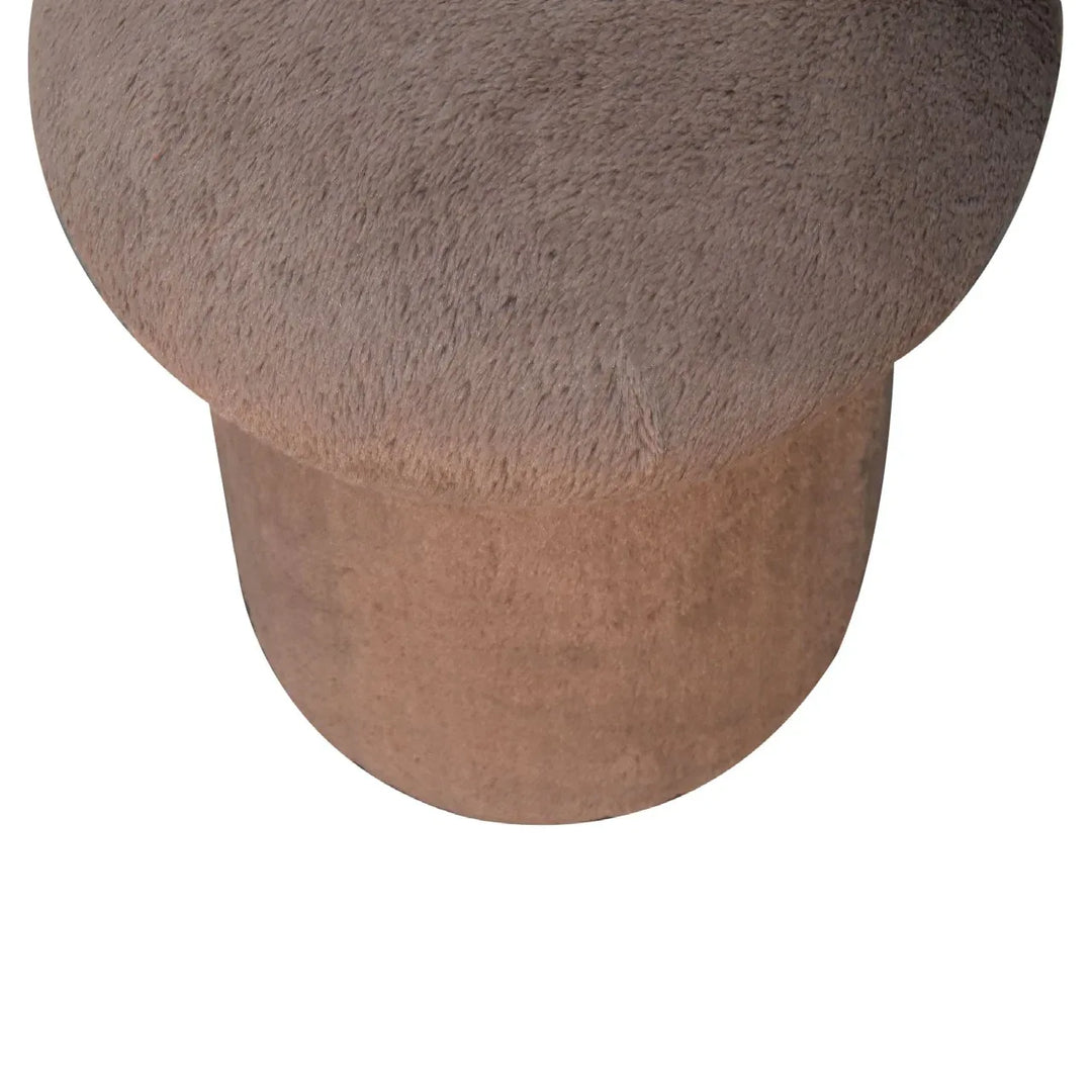 Mocha Faux Fur Mushroom Footstool - TidySpaces