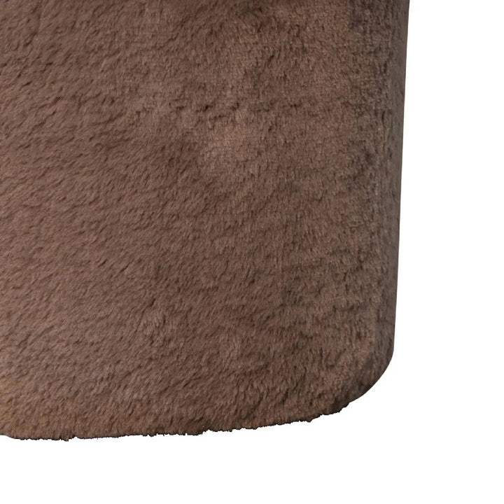 Mocha Faux Fur Mushroom Footstool - TidySpaces