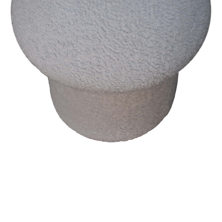 White Boucle Mushroom Footstool