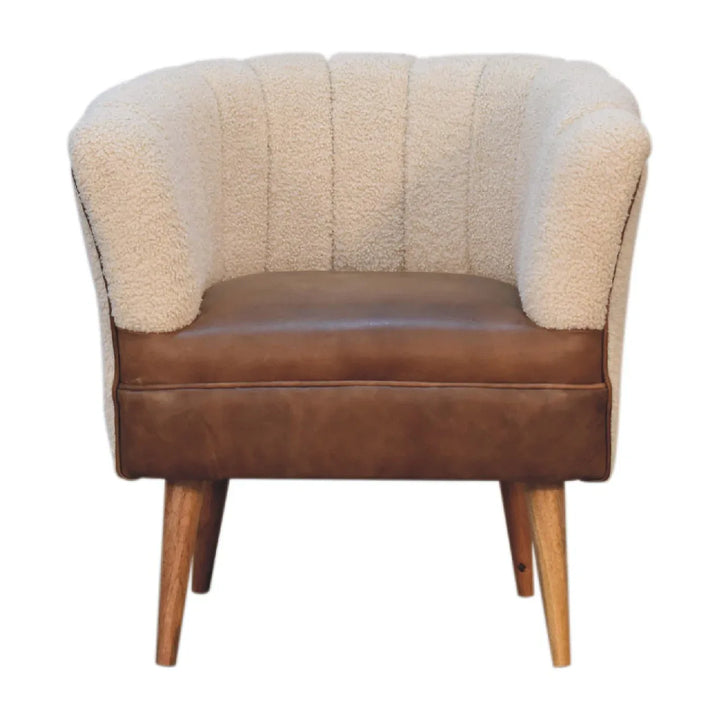 Boucle Cream Buffalo Armchair - TidySpaces