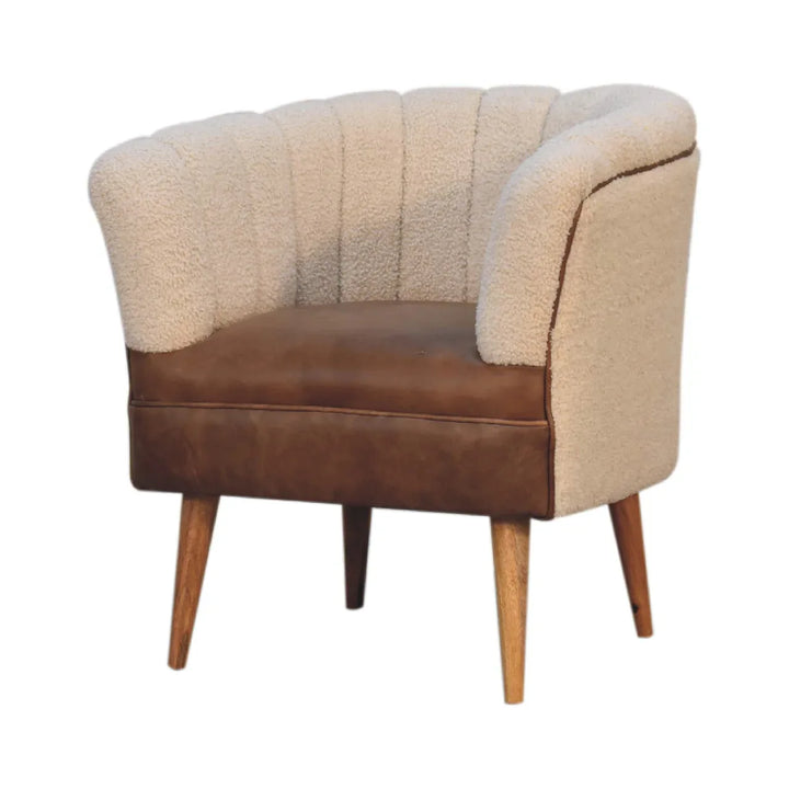 Boucle Cream Buffalo Armchair - TidySpaces