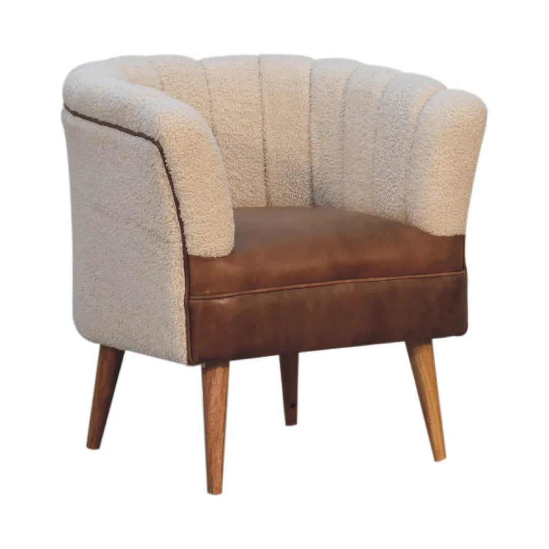 Boucle Cream Buffalo Armchair - TidySpaces