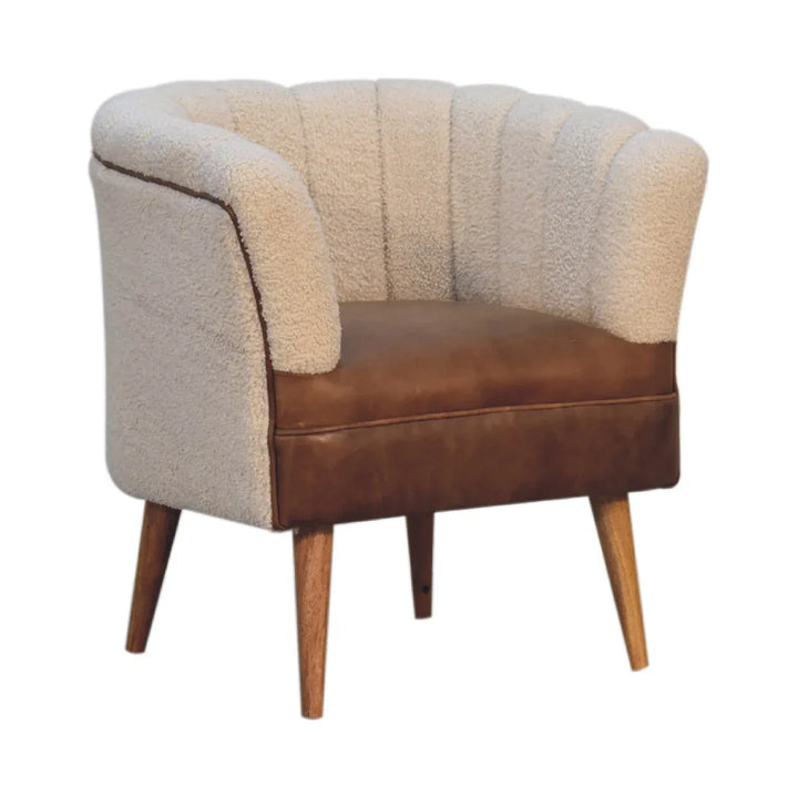 Boucle Cream Buffalo Armchair - TidySpaces