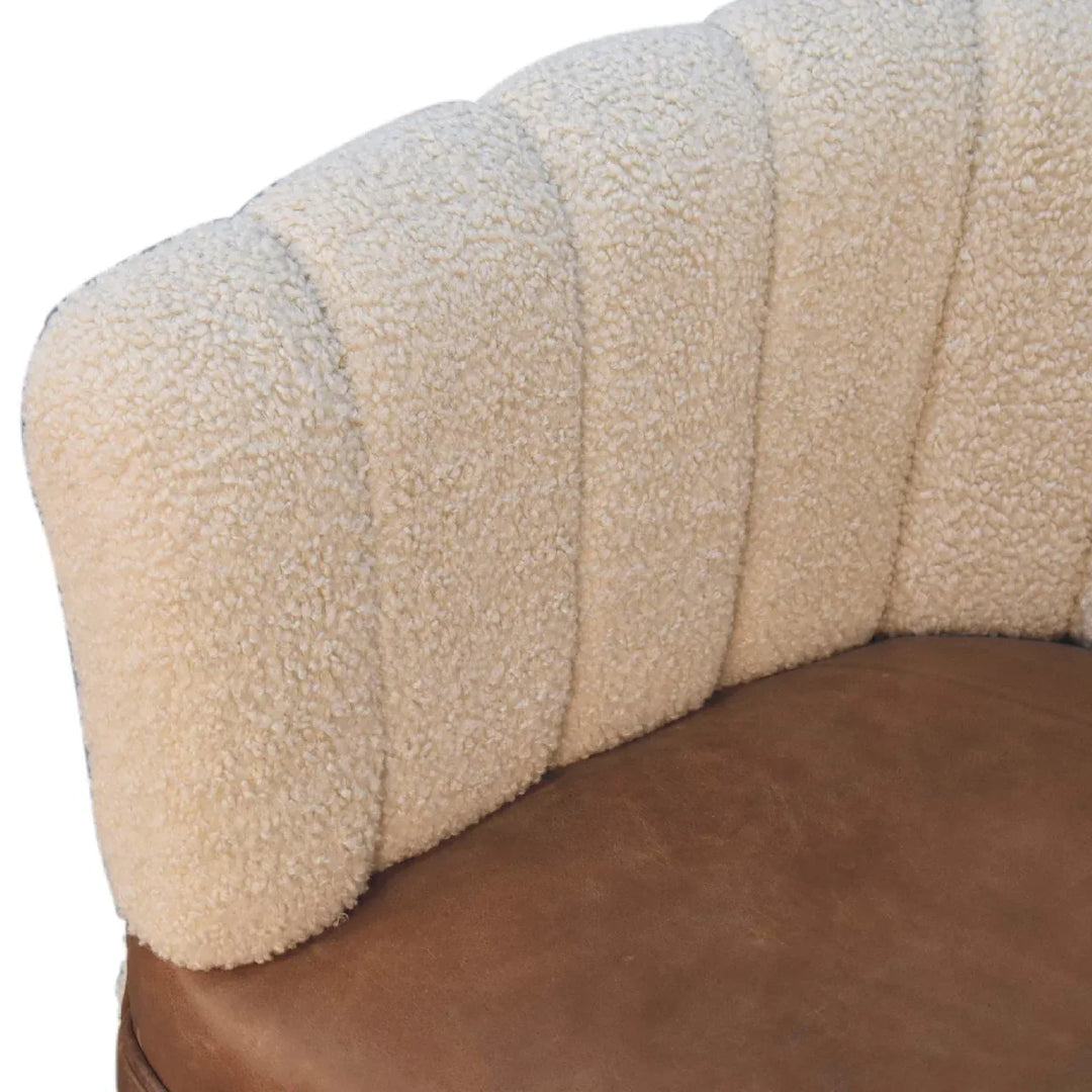Boucle Cream Buffalo Armchair - TidySpaces