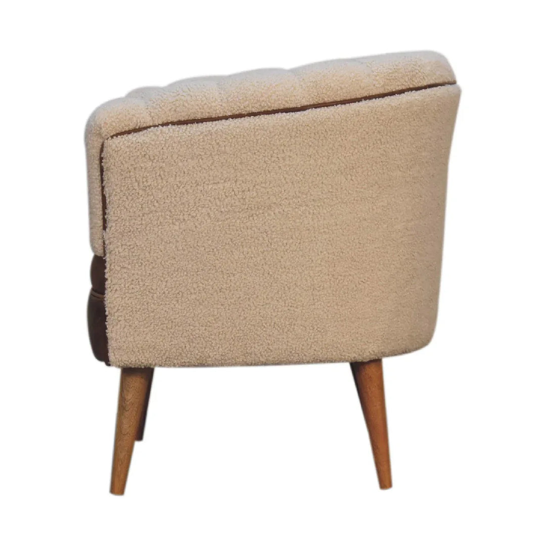 Boucle Cream Buffalo Armchair - TidySpaces