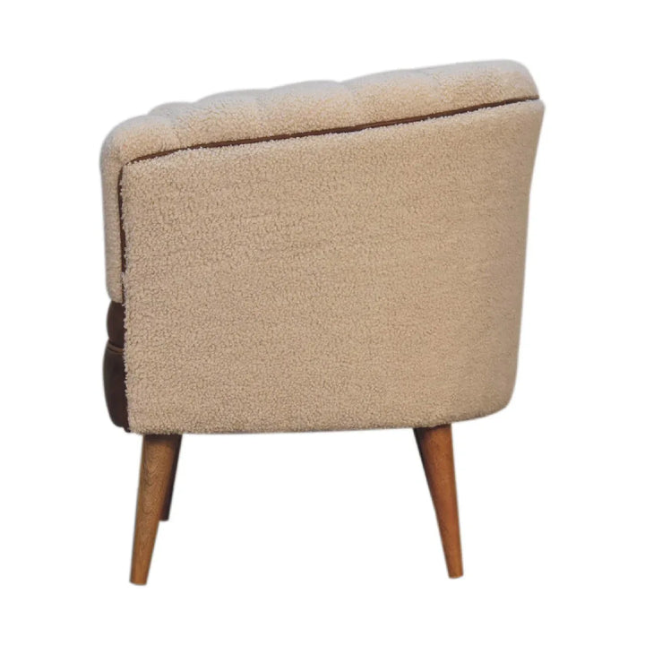 Boucle Cream Buffalo Armchair - TidySpaces