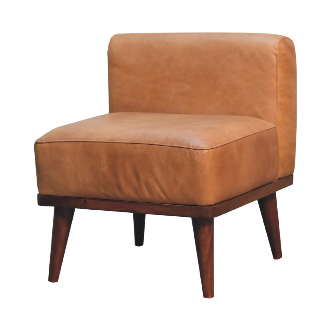 Tan Buffalo Backrest Footstool