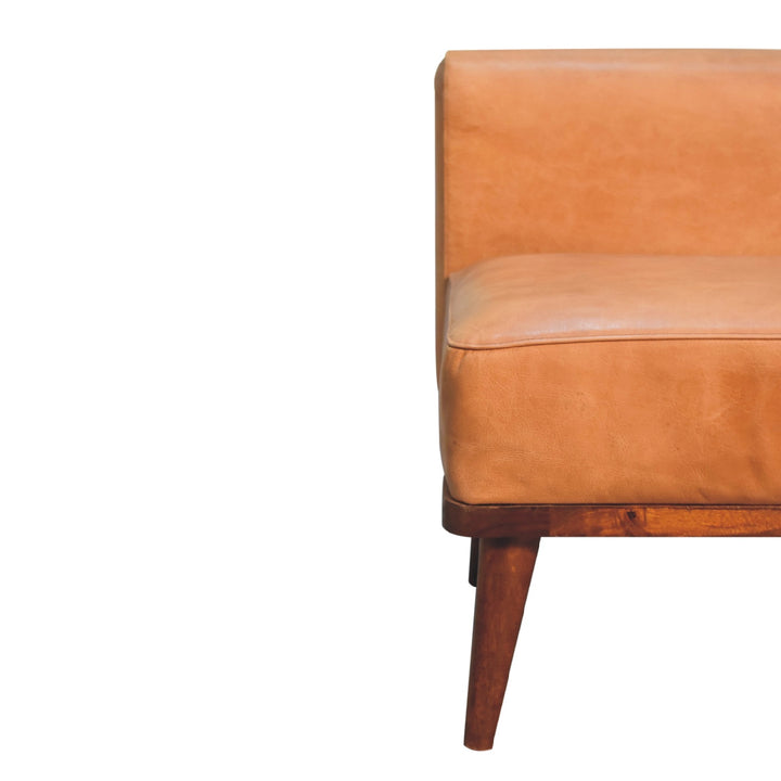 Tan Buffalo Backrest Footstool