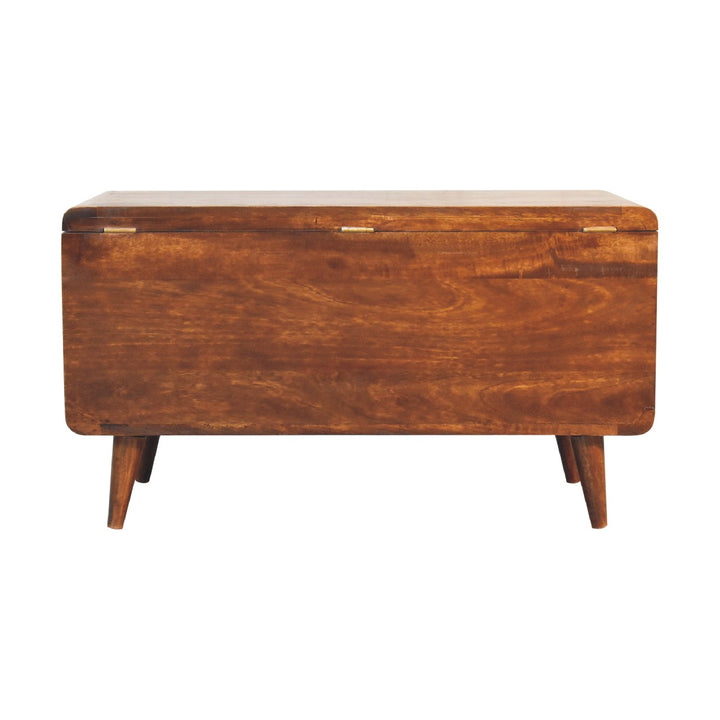 Curved Chestnut Blanket Box - TidySpaces
