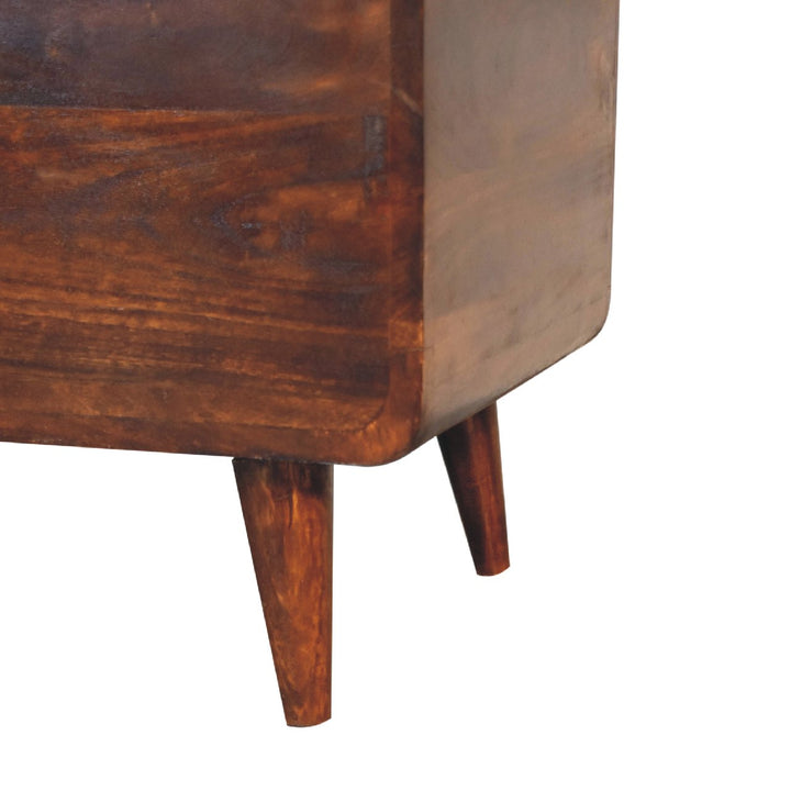 Curved Chestnut Blanket Box - TidySpaces