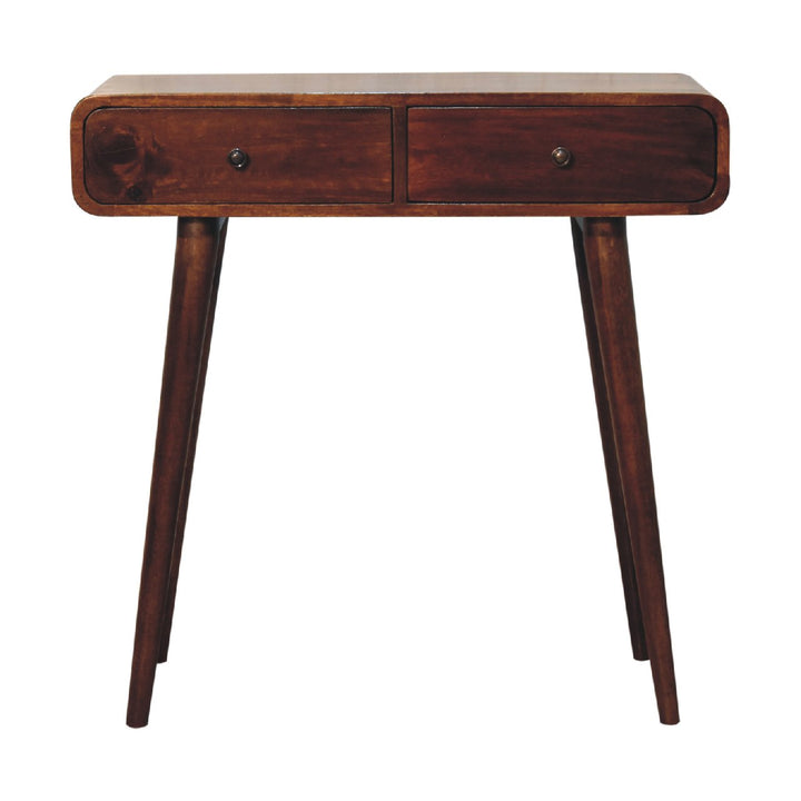 Chestnut Curved Hallway Table - TidySpaces
