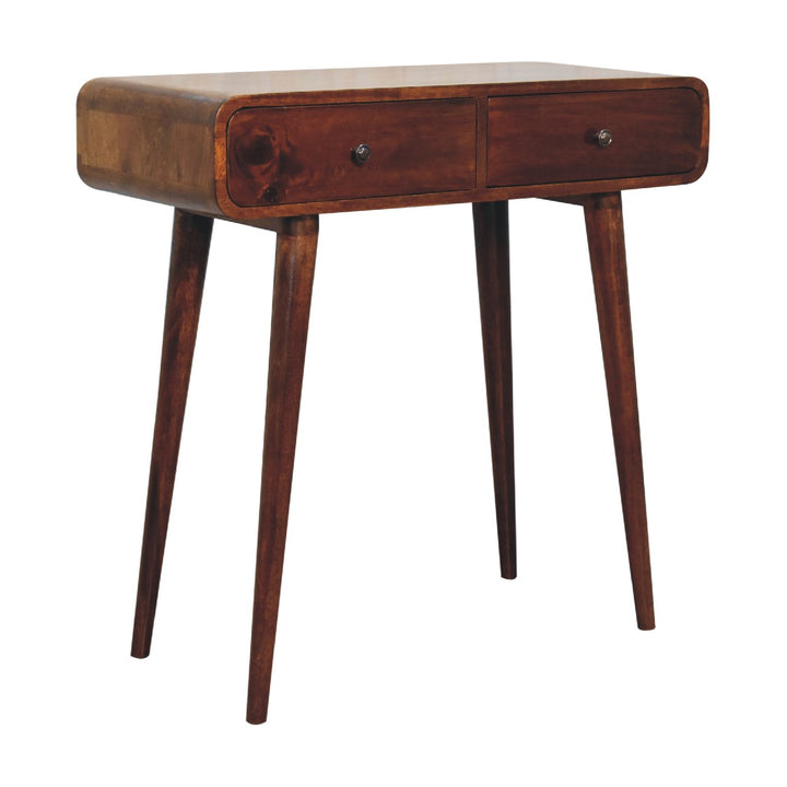 Chestnut Curved Hallway Table - TidySpaces