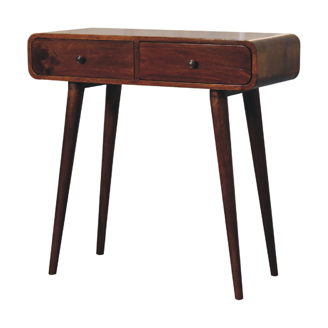 Chestnut Curved Hallway Table - TidySpaces