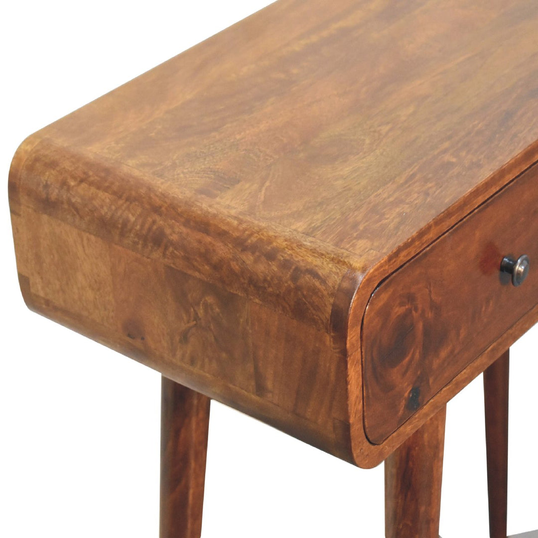 Chestnut Curved Hallway Table - TidySpaces
