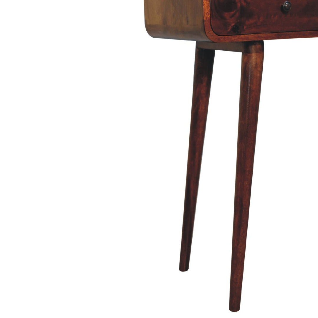Chestnut Curved Hallway Table - TidySpaces