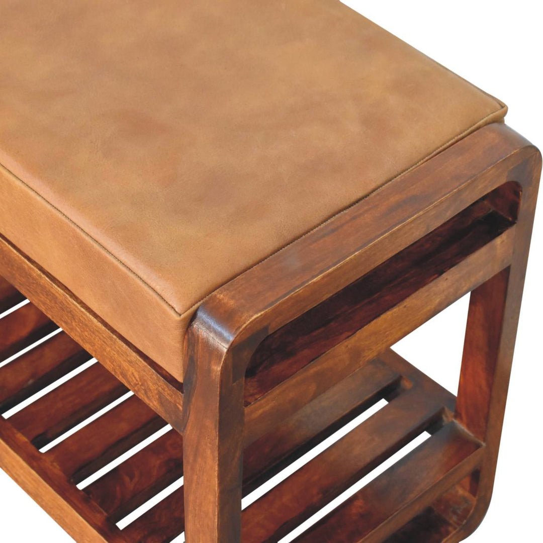 Small Buffalo Slatted Hallway Bench