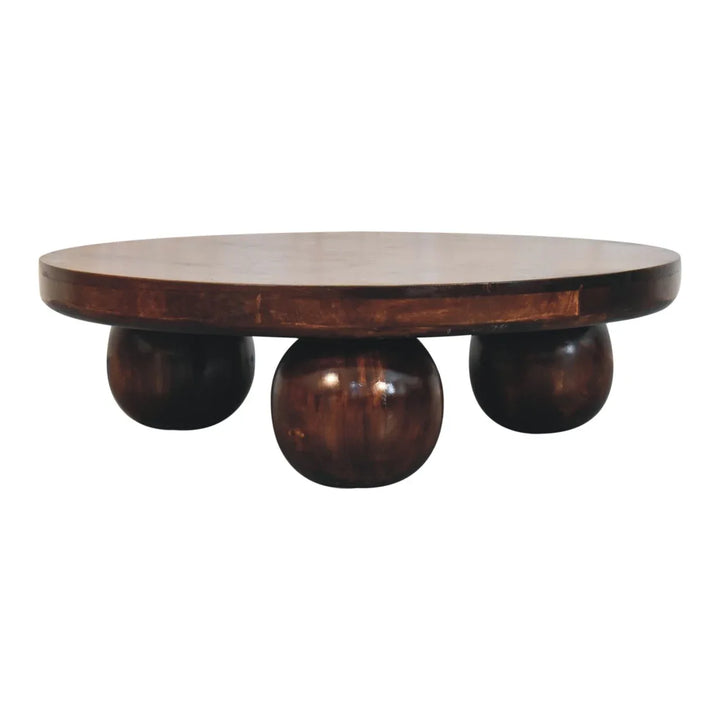 California Walnut Coffee Table with Ball Feet - TidySpaces