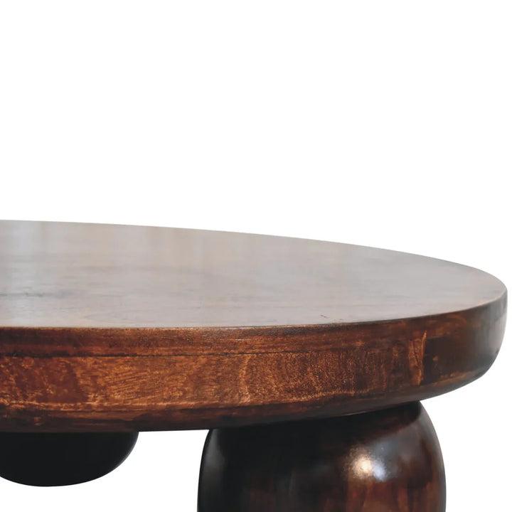 California Walnut Coffee Table with Ball Feet - TidySpaces