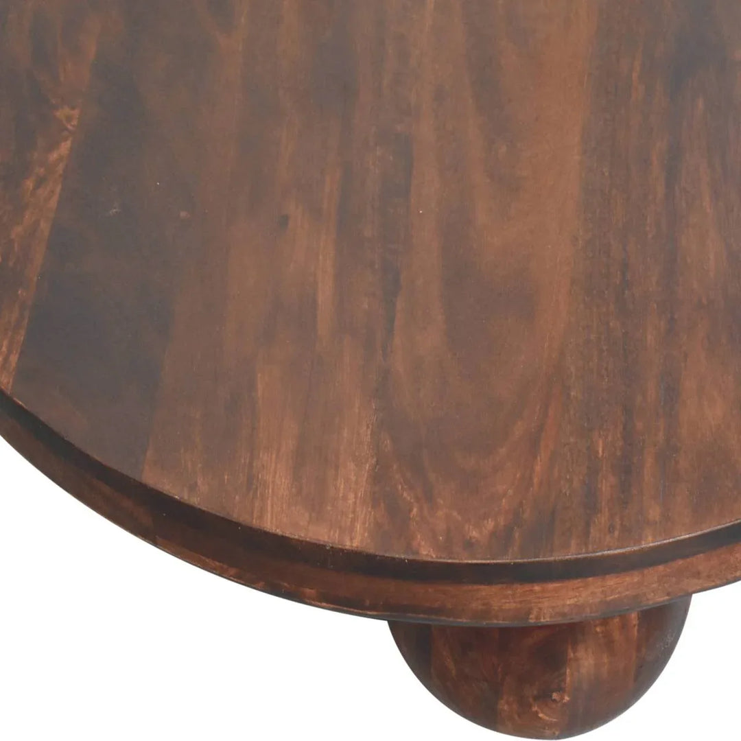 California Walnut Coffee Table with Ball Feet - TidySpaces