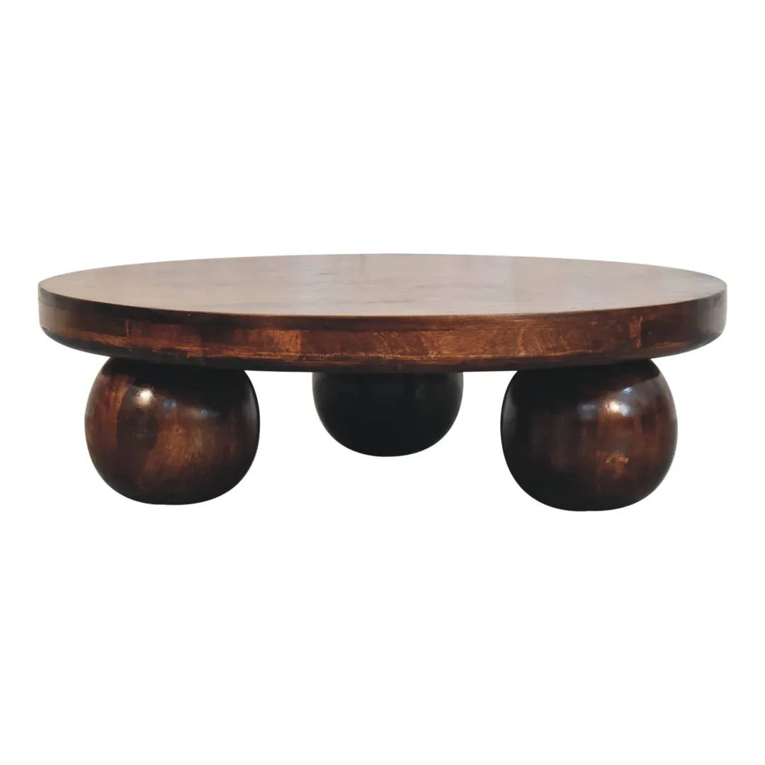 California Walnut Coffee Table with Ball Feet - TidySpaces