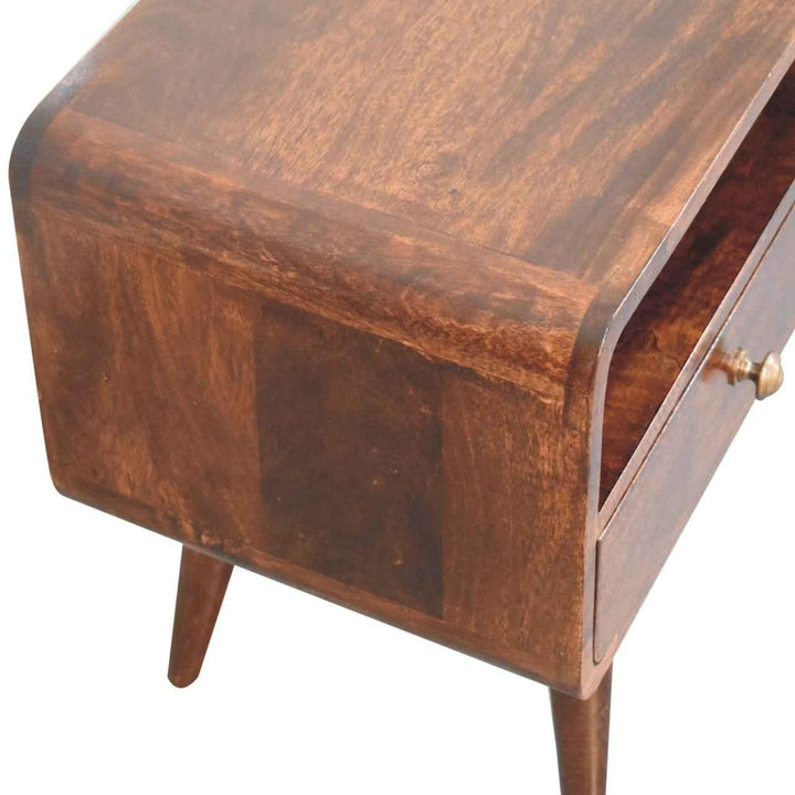 Curved California Walnut Media Unit