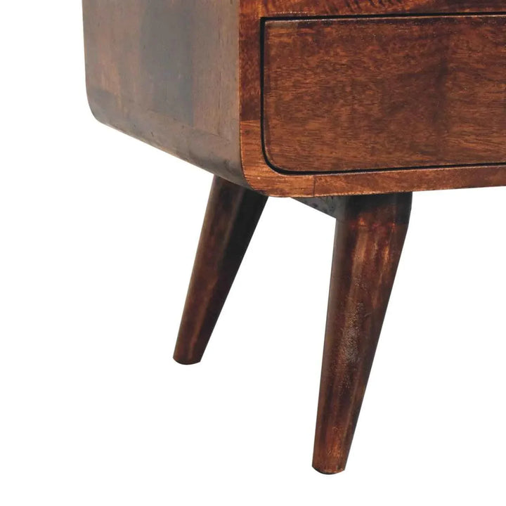 Curved California Walnut Media Unit