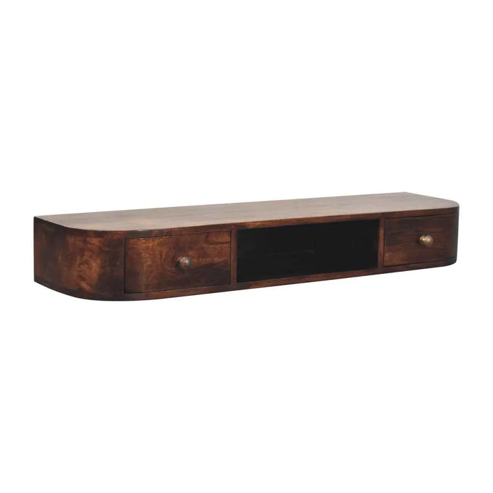 Lunar 2 Drawer Wall Mounted Chestnut Console