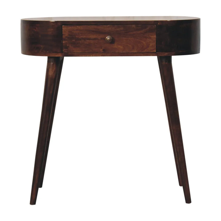 California Walnut Rounded Small Console Table - TidySpaces