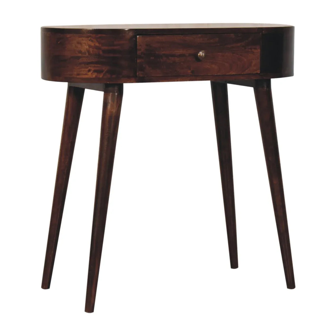 California Walnut Rounded Small Console Table - TidySpaces