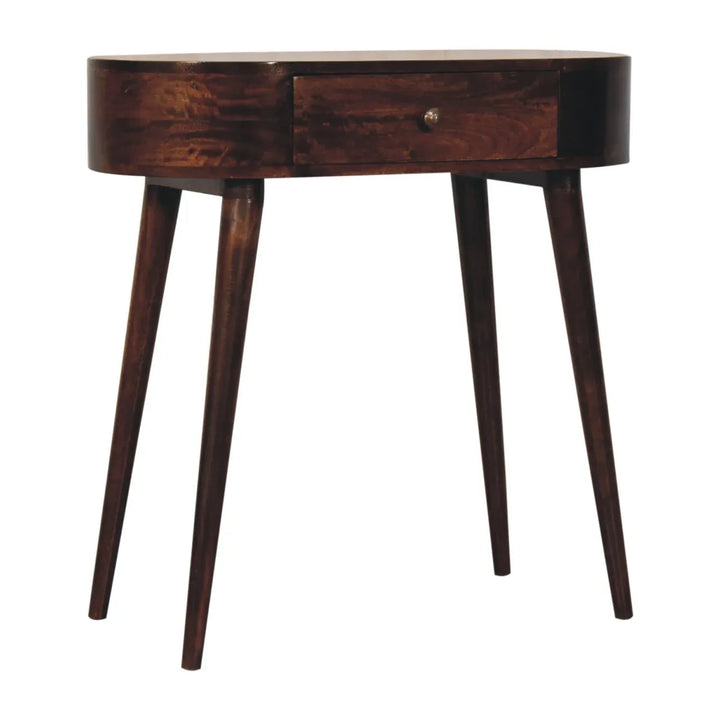 California Walnut Rounded Small Console Table - TidySpaces