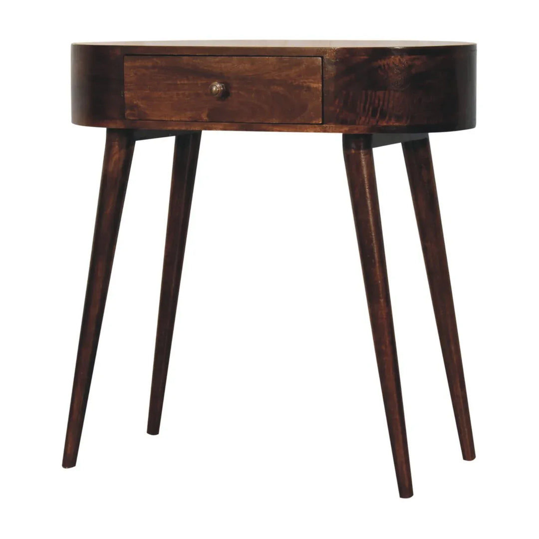 California Walnut Rounded Small Console Table - TidySpaces